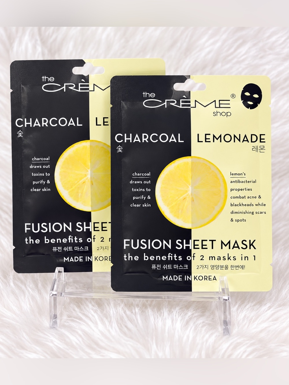 The Creme Shop Charcoal & Lemonade Fusion Sheet Mask – Black & Yellow